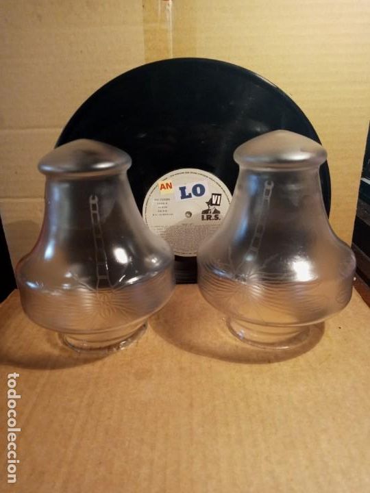 Vintage: 2 GLOBOS LAMPARA-LIBELULA-VISELADOS. - Foto 2