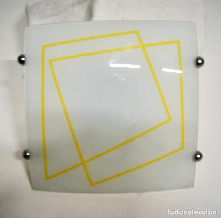 Vintage: Aplique/plaf&oacute;n blanco y amarillo - Foto 2