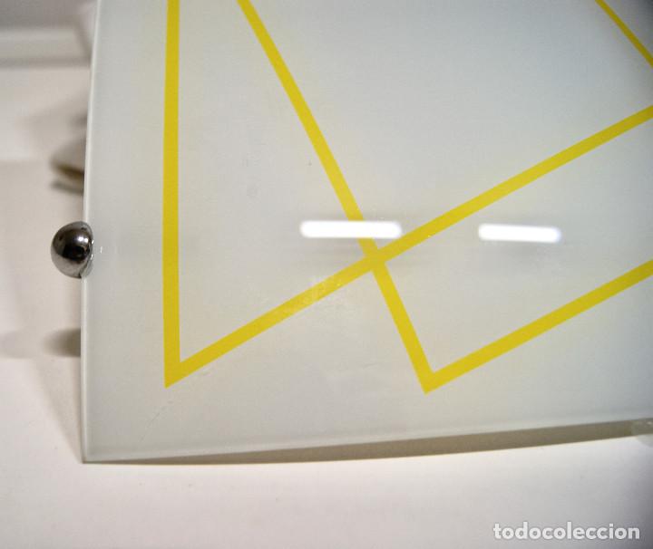 Vintage: Aplique/plaf&oacute;n blanco y amarillo - Foto 3