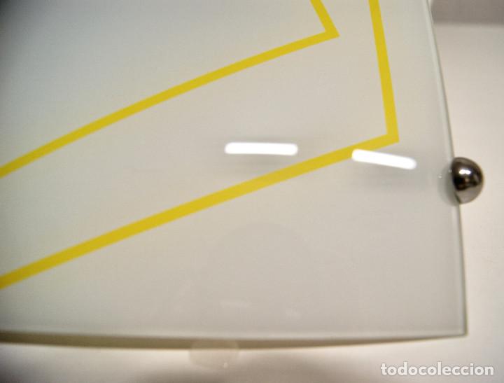 Vintage: Aplique/plaf&oacute;n blanco y amarillo - Foto 4