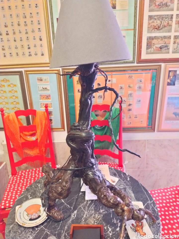 Vintage: Lampara cepa de vinos de madera - Foto 6