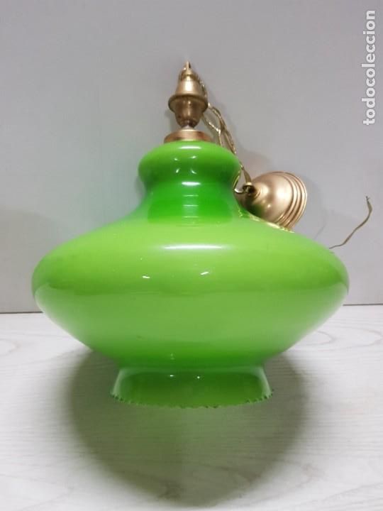 Vintage: Lampara Opalina Verde - Art Deco. - Foto 8