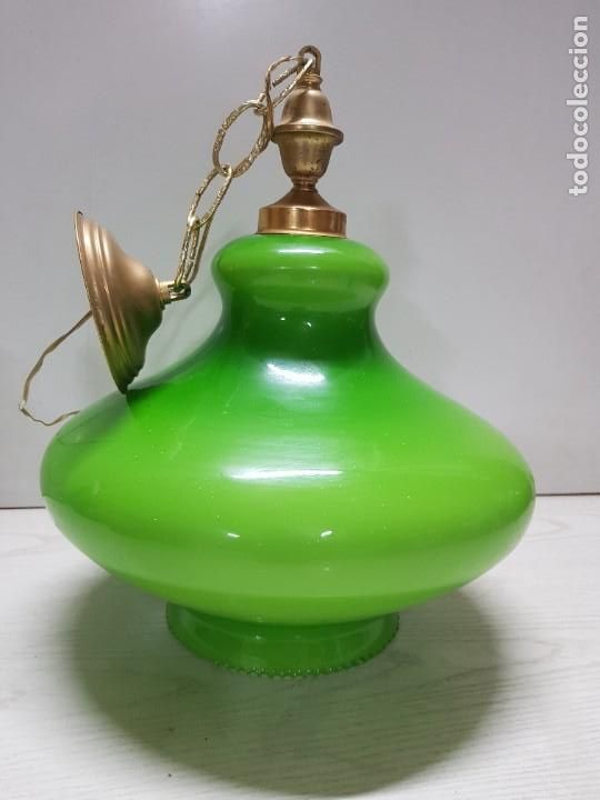 Vintage: Lampara Opalina Verde - Art Deco. - Foto 3