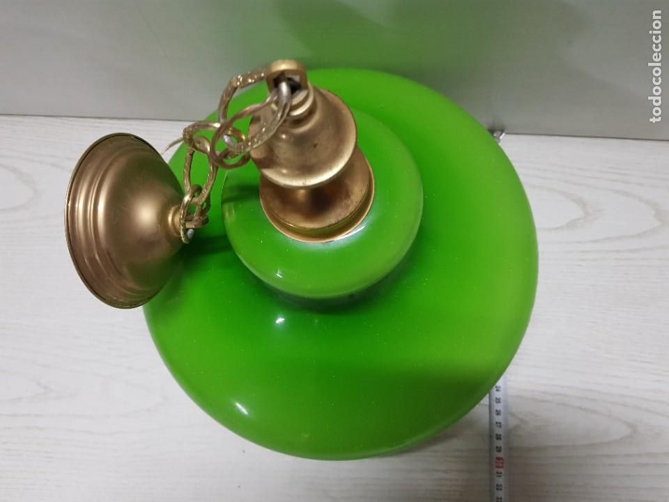 Vintage: Lampara Opalina Verde - Art Deco. - Foto 2
