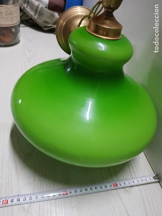 Vintage: Lampara Opalina Verde - Art Deco. - Foto 4