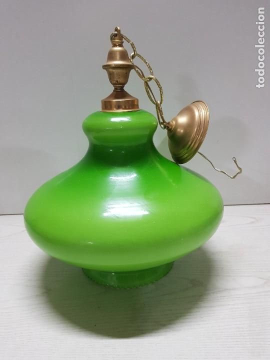 Vintage: Lampara Opalina Verde - Art Deco. - Foto 1