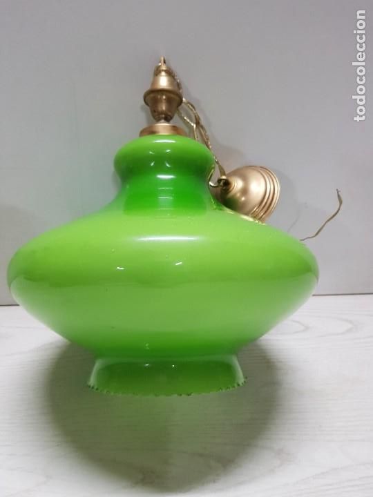 Vintage: Lampara Opalina Verde - Art Deco. - Foto 7