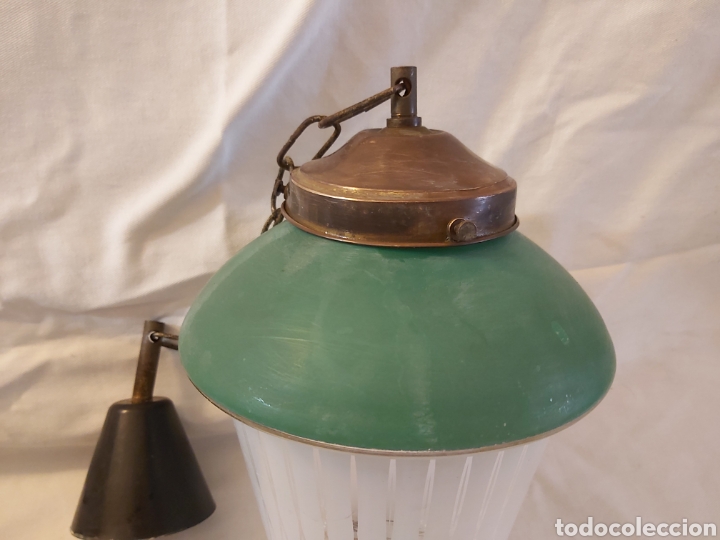 Vintage: FAROLILLO DE TECHO verde - Foto 3