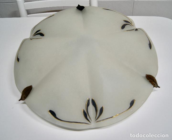Vintage: Aplique/plaf&oacute;n cristal decorado y bronce - Foto 1