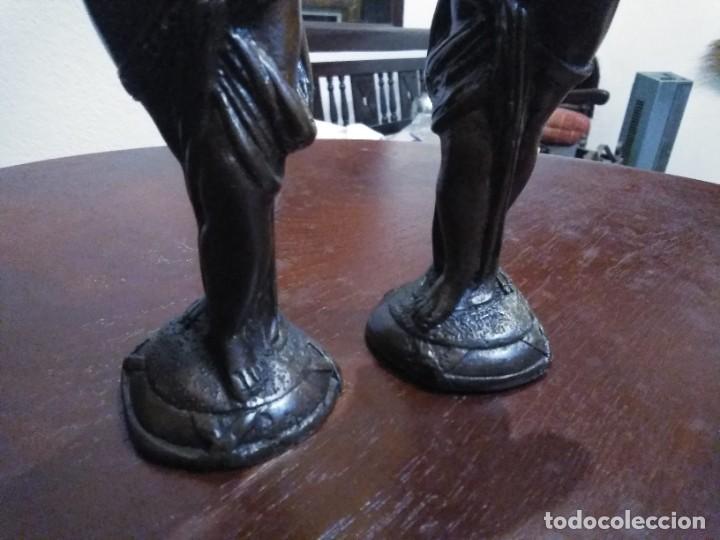 Vintage: PAREJA DE CANDELABROS BELLE EPOQUE - BRONCE - Foto 15
