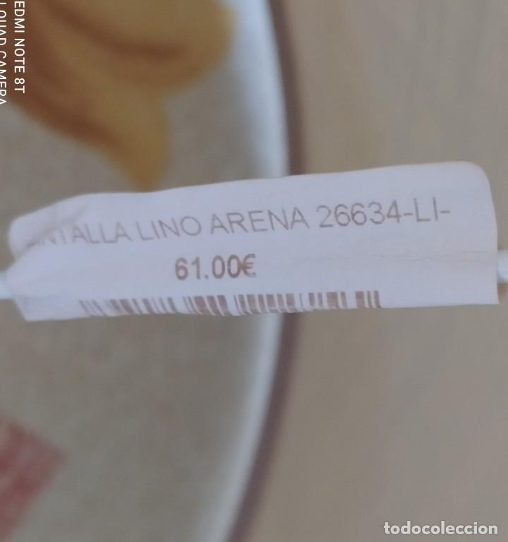Vintage: PANTALLA DE LAMPARA DE LINO ARENA - Foto 3