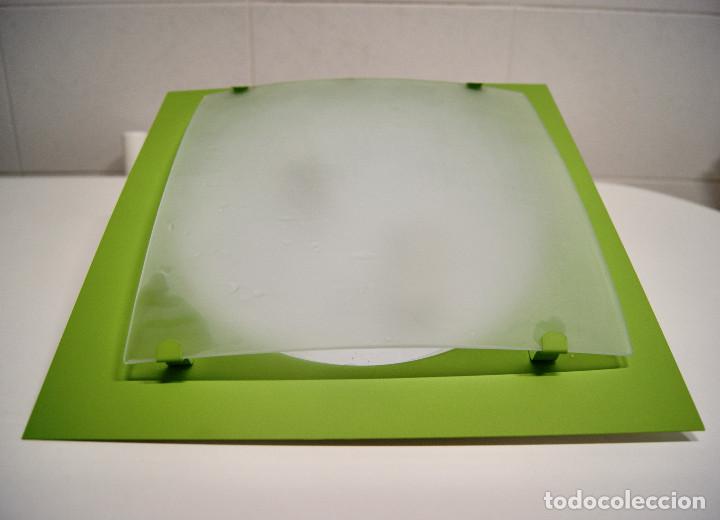 Vintage: Aplique/plaf&oacute;n en verde y cristal - Foto 2