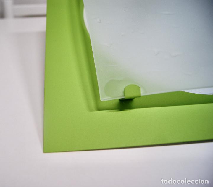 Vintage: Aplique/plaf&oacute;n en verde y cristal - Foto 3