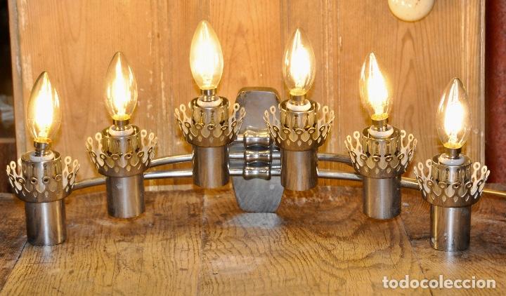 Vintage: Aplique de pared cromado con 6 luces - Foto 2