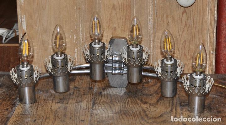 Vintage: Aplique de pared cromado con 6 luces - Foto 3