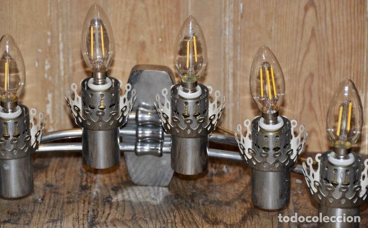Vintage: Aplique de pared cromado con 6 luces - Foto 4