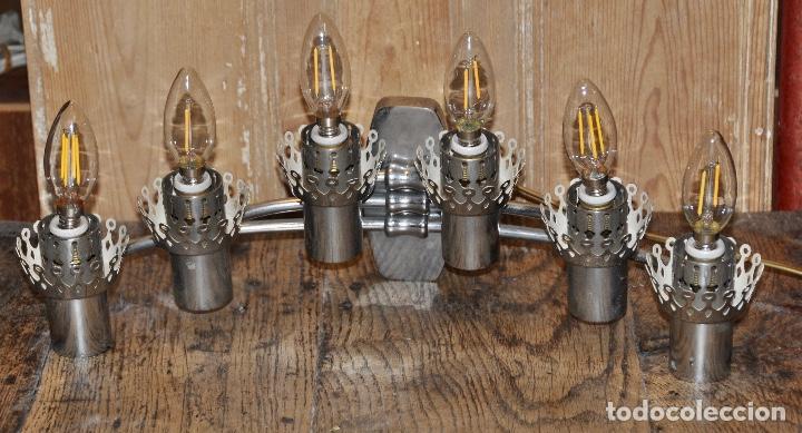 Vintage: Aplique de pared cromado con 6 luces - Foto 5