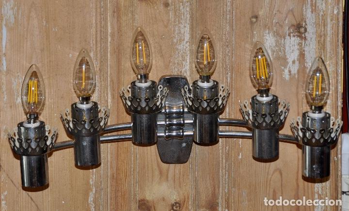 Vintage: Aplique de pared cromado con 6 luces - Foto 6