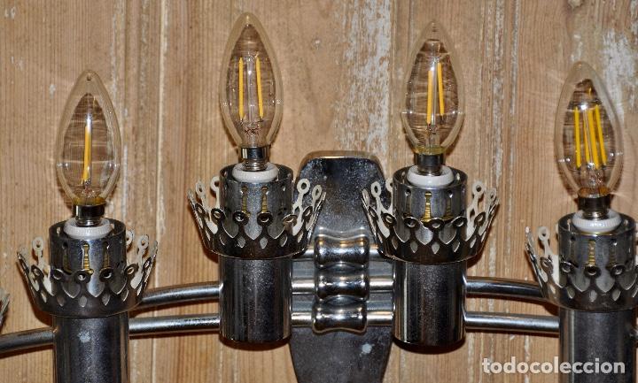 Vintage: Aplique de pared cromado con 6 luces - Foto 7