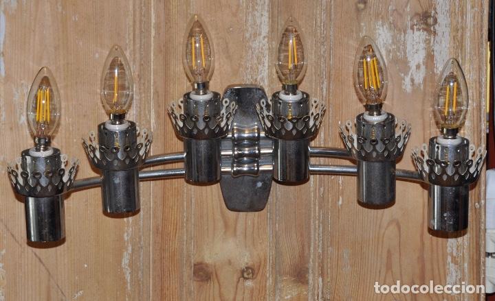 Vintage: Aplique de pared cromado con 6 luces - Foto 8