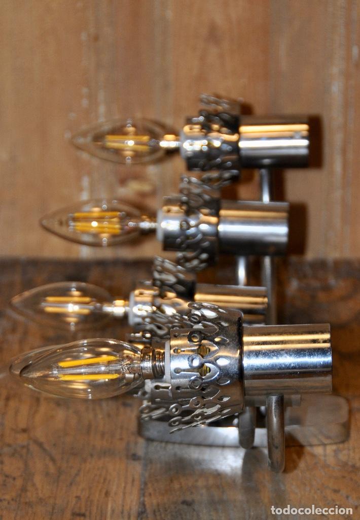 Vintage: Aplique de pared cromado con 6 luces - Foto 9