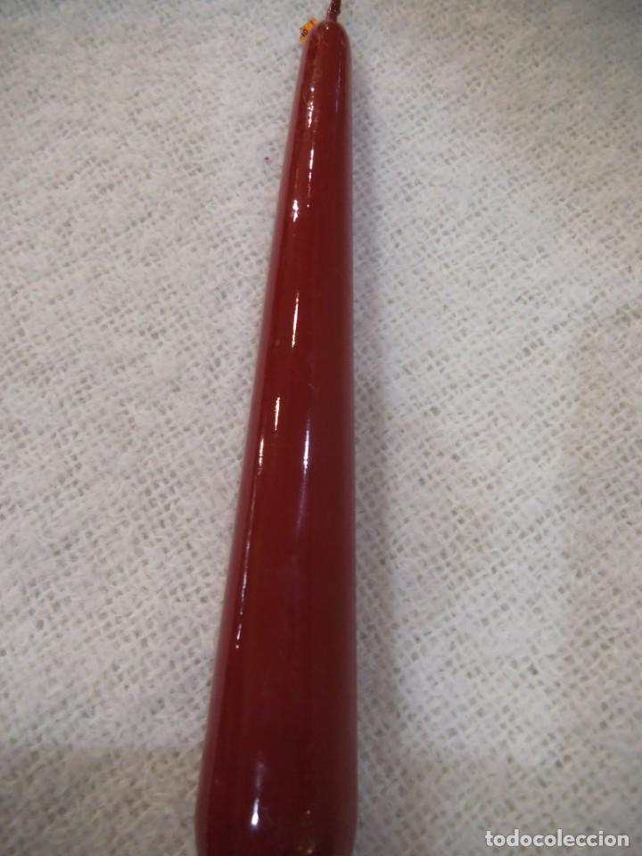 Vintage: VELAS ROJAS LISAS ( 6 ) brillo - Foto 3