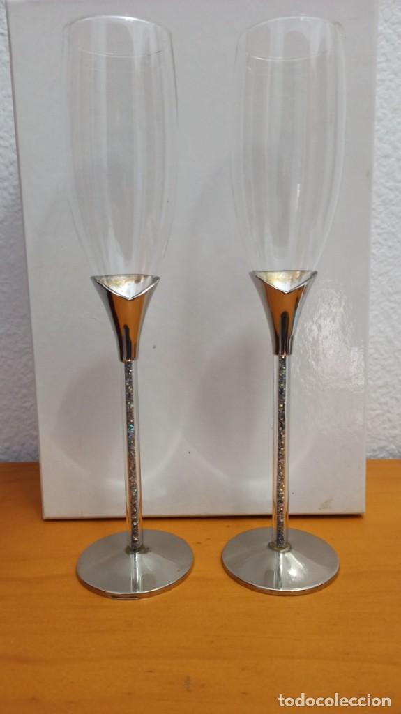Vintage: COPAS BODAS CRISTAL. NUEVO - Foto 3