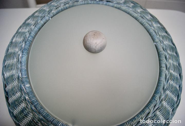 Vintage: Aplique/plaf&oacute;n en azul y cristal - Foto 5