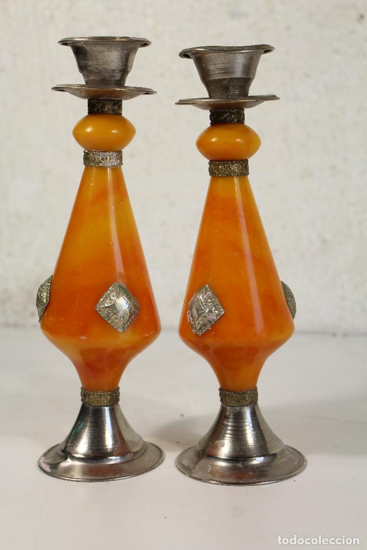Vintage: pareja de candelabros - Foto 1