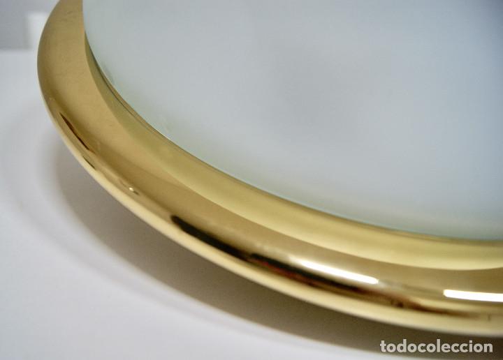 Vintage: Aplique/plaf&oacute;n dorado y cristal - Foto 3