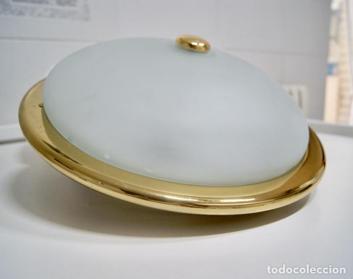 Vintage: Aplique/plaf&oacute;n dorado y cristal - Foto 6