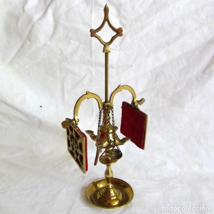 Vintage: L&aacute;mpara candil de bronce, decoraci&oacute;n - Foto 1