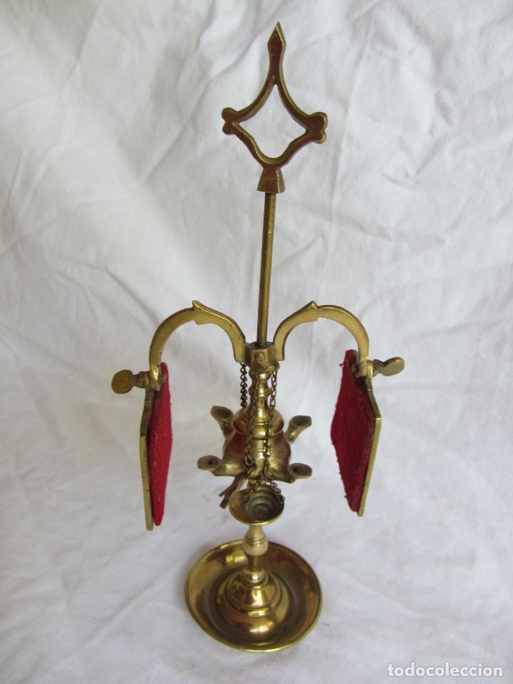 Vintage: L&aacute;mpara candil de bronce, decoraci&oacute;n - Foto 2