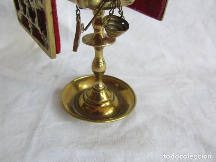 Vintage: L&aacute;mpara candil de bronce, decoraci&oacute;n - Foto 5