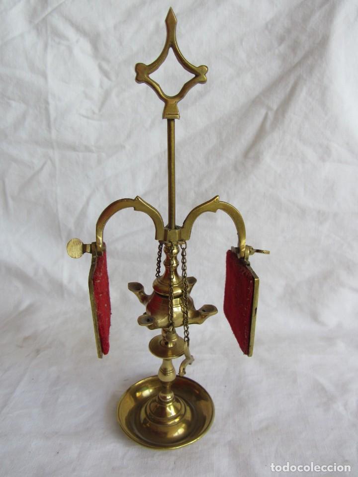 Vintage: L&aacute;mpara candil de bronce, decoraci&oacute;n - Foto 8