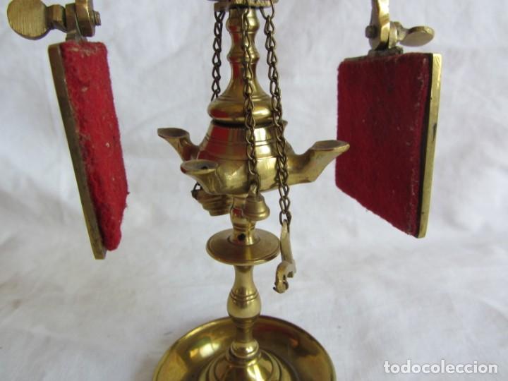 Vintage: L&aacute;mpara candil de bronce, decoraci&oacute;n - Foto 9