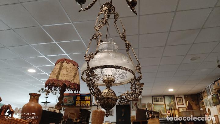 Vintage: lampara holandesa bronce plateado - Foto 1