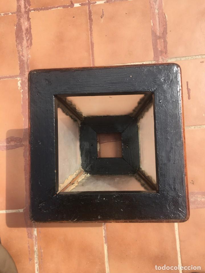 Vintage: LAMPARA ANTIGUA EN MADERA Y CRISTAL - Foto 5