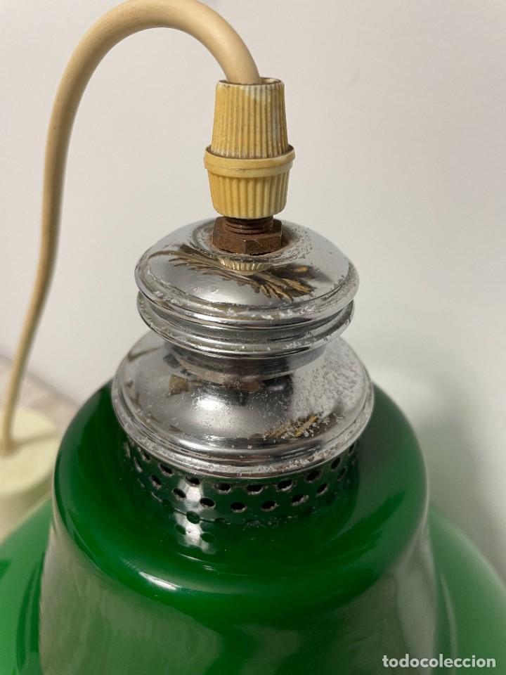 Vintage: LAMPARA TECHO OPALINA VERDE - Foto 7