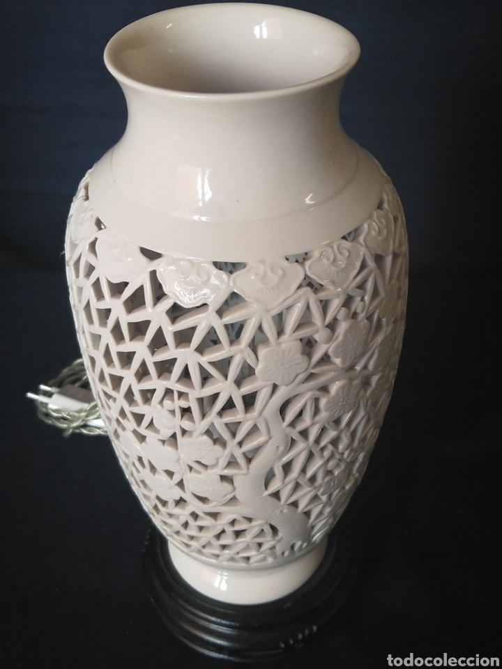 Vintage: L&Aacute;MPARA CALADA BLANCA CHINOIS - Foto 2