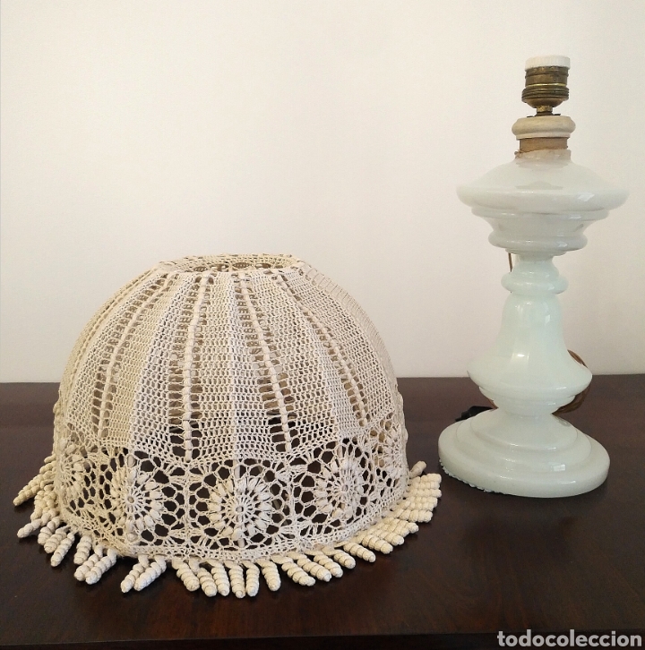 Vintage: Lmpara-Mesa.Cristal-blanco - Foto 4