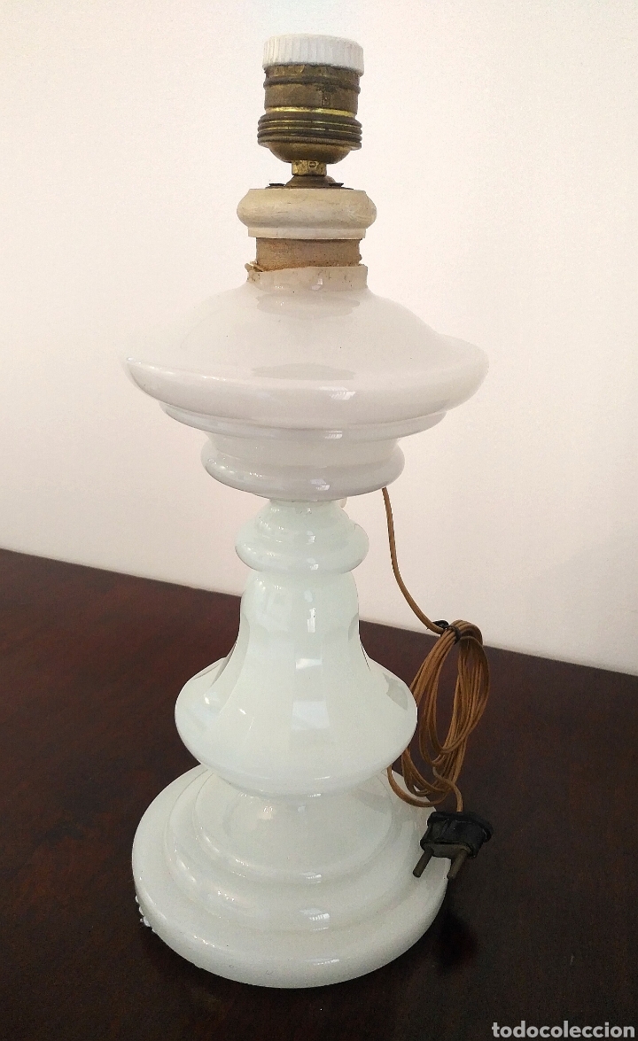 Vintage: Lmpara-Mesa.Cristal-blanco - Foto 5