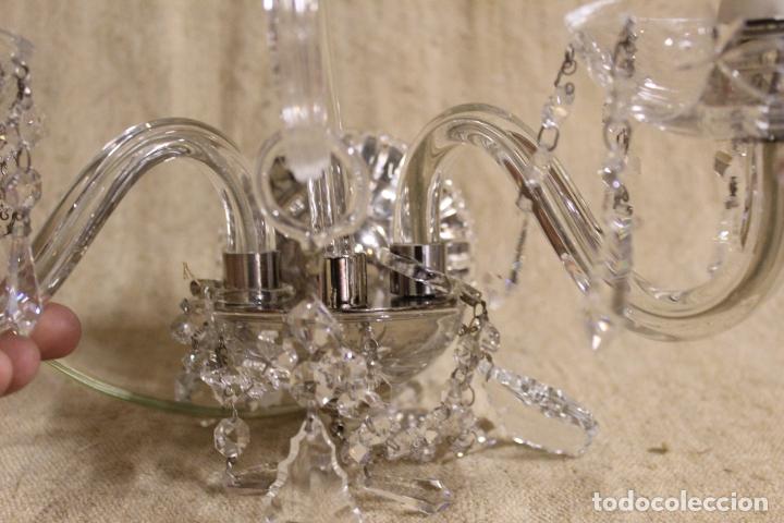 Vintage: aplique de pared de cristal dos luces - Foto 5