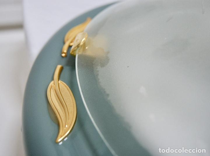 Vintage: Aplique/plaf&oacute;n verde y dorado - Foto 4