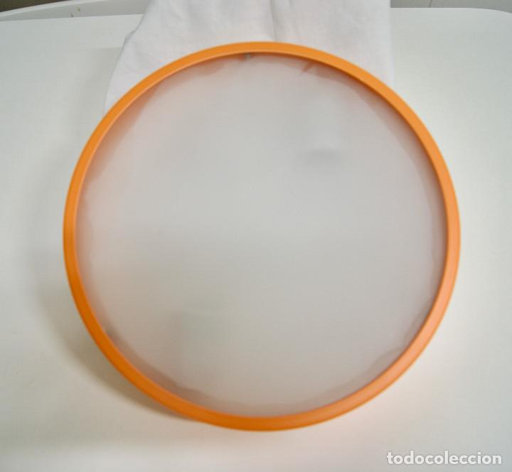 Vintage: Aplique/plaf&oacute;n naranja y cristal - Foto 1