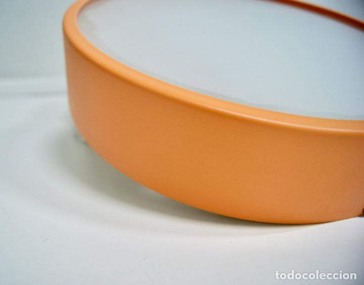 Vintage: Aplique/plaf&oacute;n naranja y cristal - Foto 3