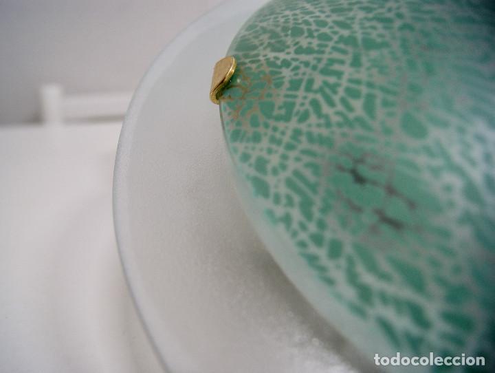 Vintage: Aplique/plaf&oacute;n cristal verde y blanco - Foto 3