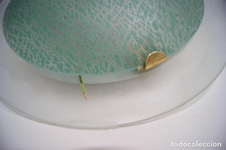 Vintage: Aplique/plaf&oacute;n cristal verde y blanco - Foto 4