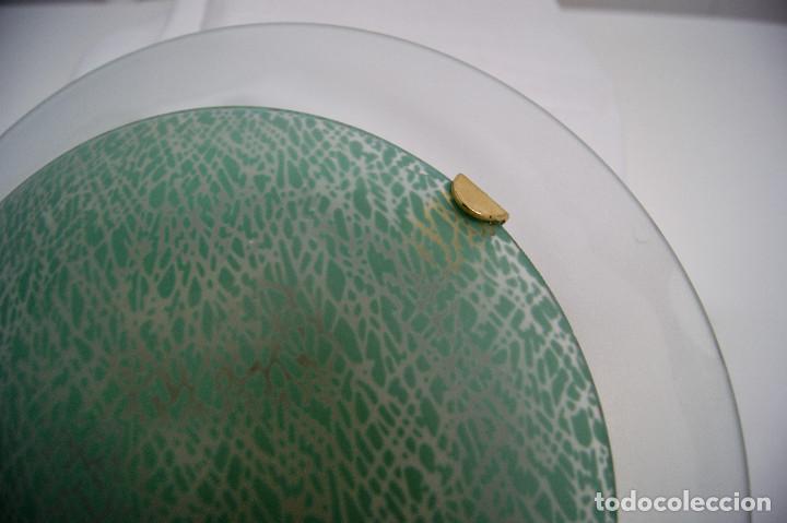 Vintage: Aplique/plaf&oacute;n cristal verde y blanco - Foto 5