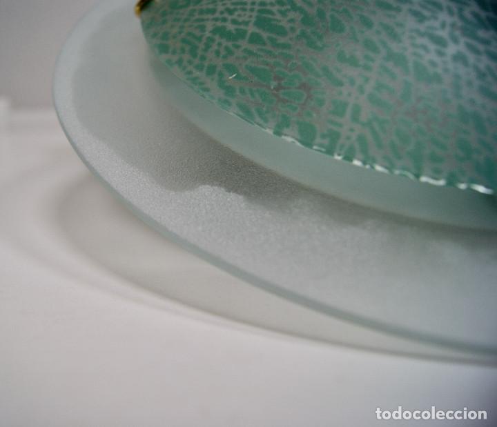 Vintage: Aplique/plaf&oacute;n cristal verde y blanco - Foto 6